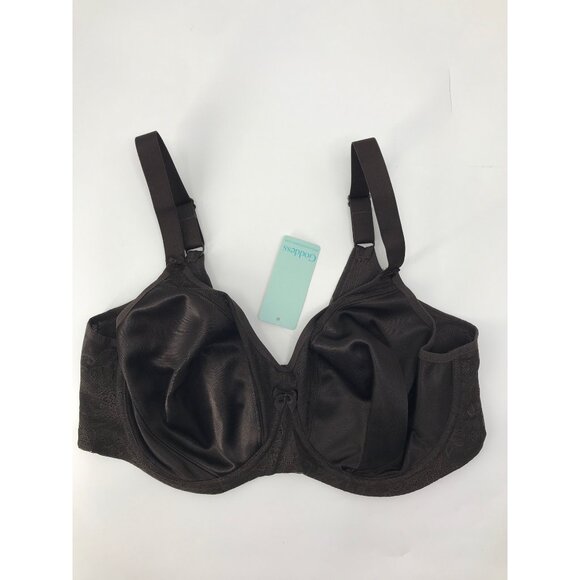 Goddess Yvette Moulded Underwire Satin Lace Bra Brown 38DDD NEW - Picture 2 of 7